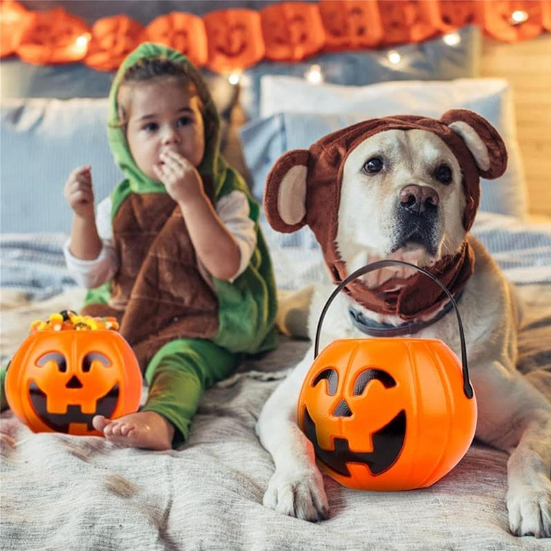 🎃 Halloween Pumpkin Treat Bucket – Jack O’ Lantern Candy Pail for Kids & Party Decor