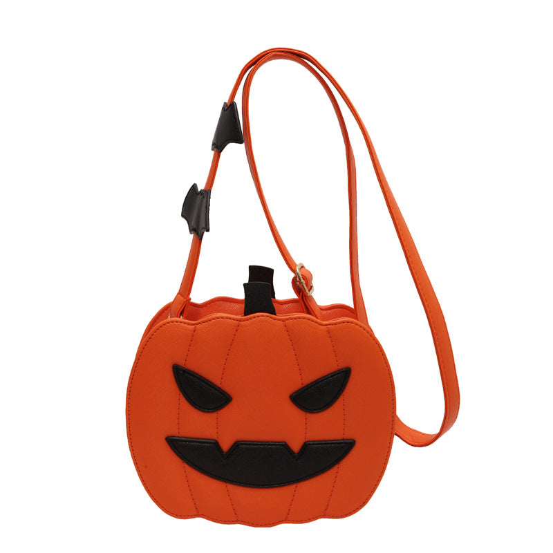 π Retro Pumpkin Shoulder Bag β Angry & Happy Face Design, Small Square Crossbody