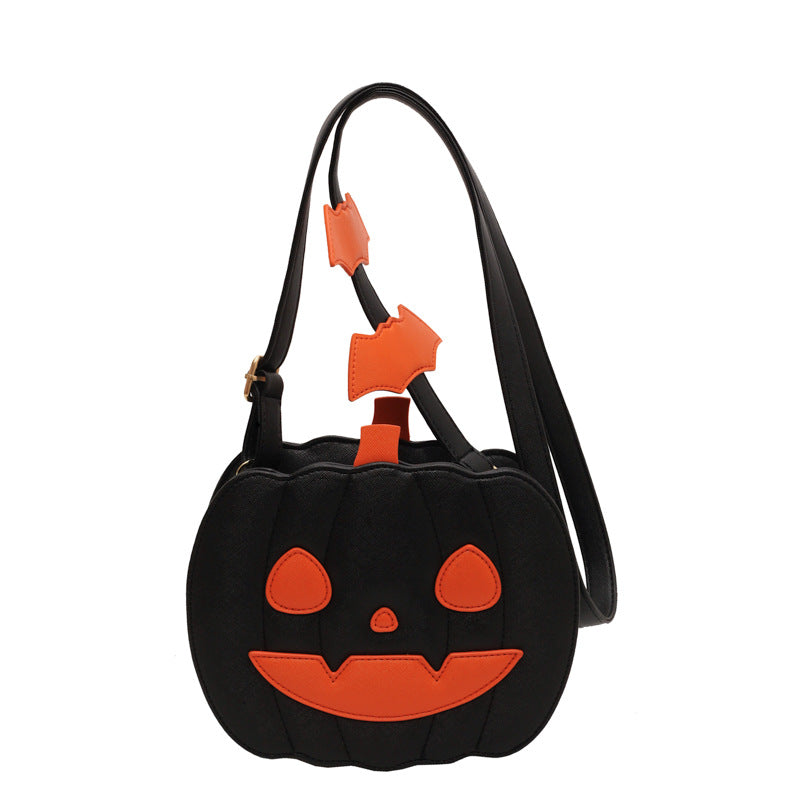 π Retro Pumpkin Shoulder Bag β Angry & Happy Face Design, Small Square Crossbody
