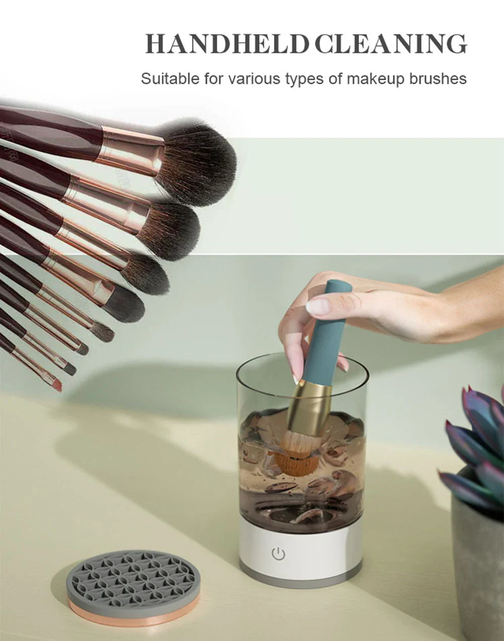 Revolutionize Your Makeup Routine with the Automatic Electric Brush Cleaner - Fast, Efficient & Gentle Drying!