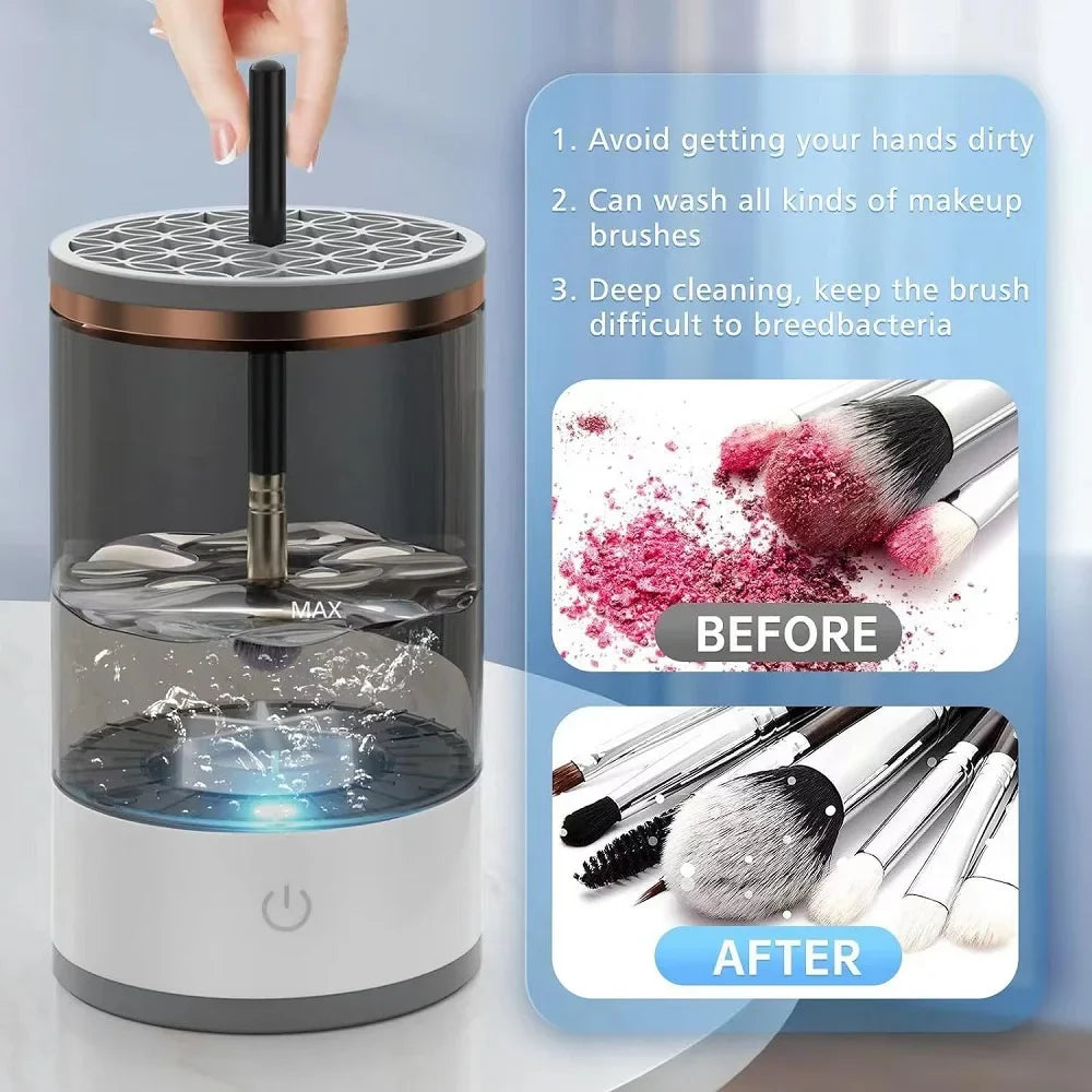 Revolutionize Your Makeup Routine with the Automatic Electric Brush Cleaner - Fast, Efficient & Gentle Drying!