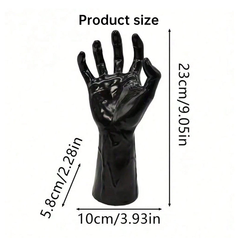 🖤 Spooky Wall Hand Decor Kit – Creepy Halloween Resin Hands with Bats & Candles