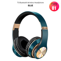 Foldable Hi-Fi Bluetooth Sport Headphones with Dynamic Bass and Built-in Microphone
