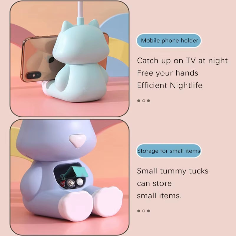 Illuminate Your Space with the Adorable Creative Cute Cat Flexible LED Desk Lamp - Perfect for Kids and Students!