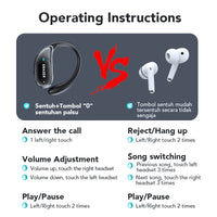 ERAZER XT80 Wireless Bluetooth Earphones - High-Quality Stereo Sound with Noise Reduction and Ergonomic Design for Sports