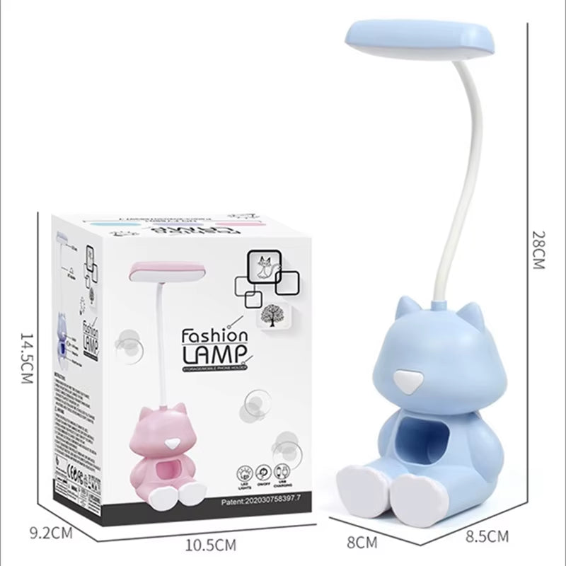 Illuminate Your Space with the Adorable Creative Cute Cat Flexible LED Desk Lamp - Perfect for Kids and Students!