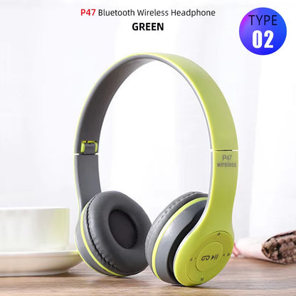 Foldable Hi-Fi Bluetooth Sport Headphones with Dynamic Bass and Built-in Microphone