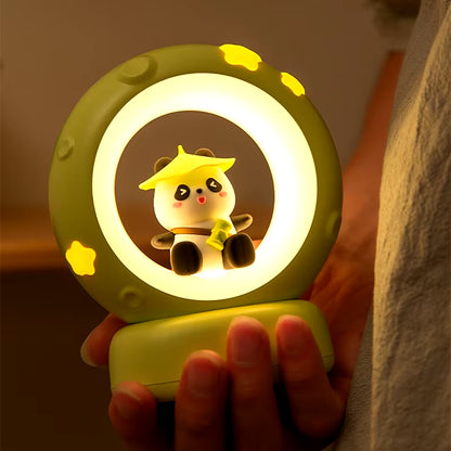 Cuddle Up with the LED Panda Astronaut Night Light - A Magical Bedside Companion for Children