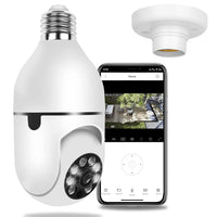 1Pc E27 WiFi Bulb Camera - 1080P FHD Security Surveillance with Pan Tilt, Two-Way Audio, Night Vision, and Motion Detection Control
