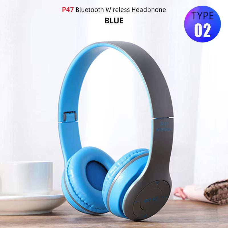 Foldable Hi-Fi Bluetooth Sport Headphones with Dynamic Bass and Built-in Microphone