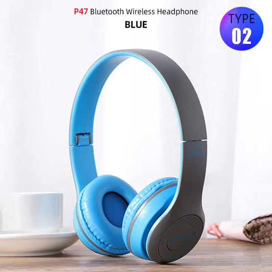 Foldable Hi-Fi Bluetooth Sport Headphones with Dynamic Bass and Built-in Microphone