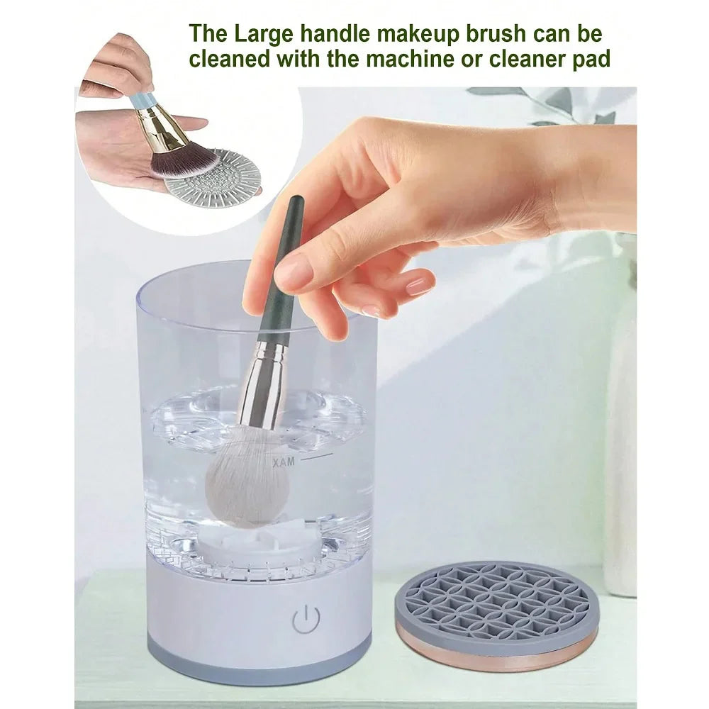 Revolutionize Your Makeup Routine with the Automatic Electric Brush Cleaner - Fast, Efficient & Gentle Drying!