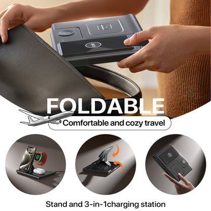Revolutionary 3-in-1 Wireless Charging Station: Fast 15W Charging for All Your Devices