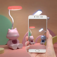 Illuminate Your Space with the Adorable Creative Cute Cat Flexible LED Desk Lamp - Perfect for Kids and Students!