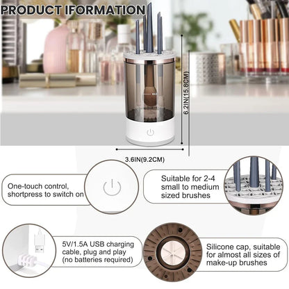 Revolutionize Your Makeup Routine with the Automatic Electric Brush Cleaner - Fast, Efficient & Gentle Drying!