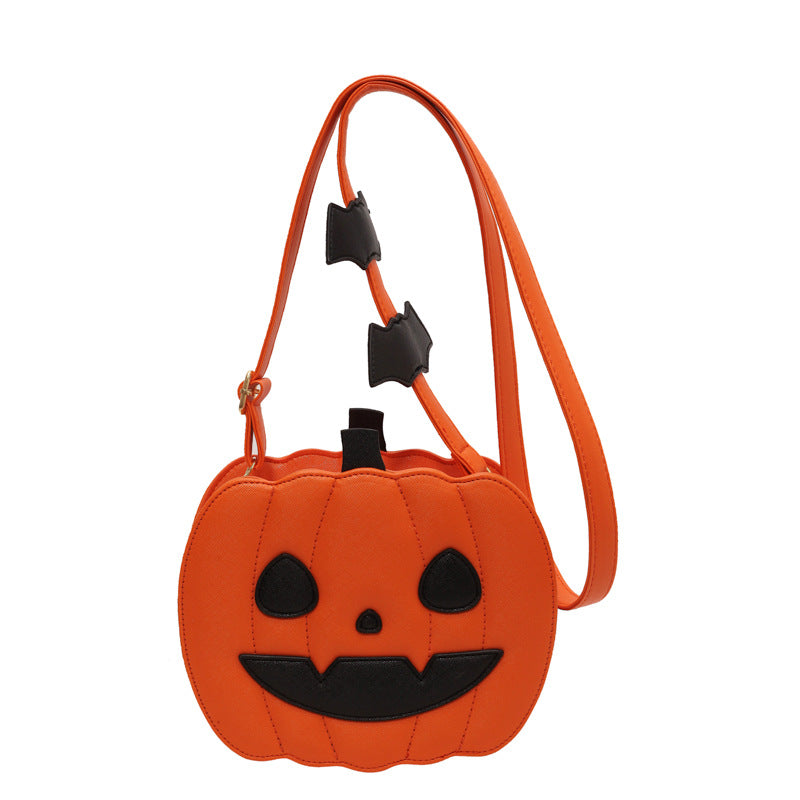 👜 Retro Pumpkin Shoulder Bag – Angry & Happy Face Design, Small Square Crossbody