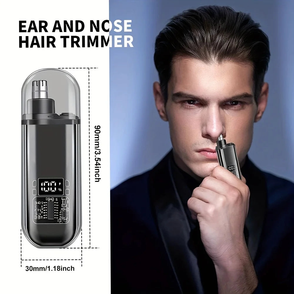 Elevate Your Grooming Routine with the Portable Electric Nose and Ear Hair Trimmer - Compact, Quick-Charging Design!