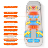 Full Body Massage Mat Mattress Electric Airbag Traction Lumbar Heated Kneading Neck Massager Vibration with Remote Controlle