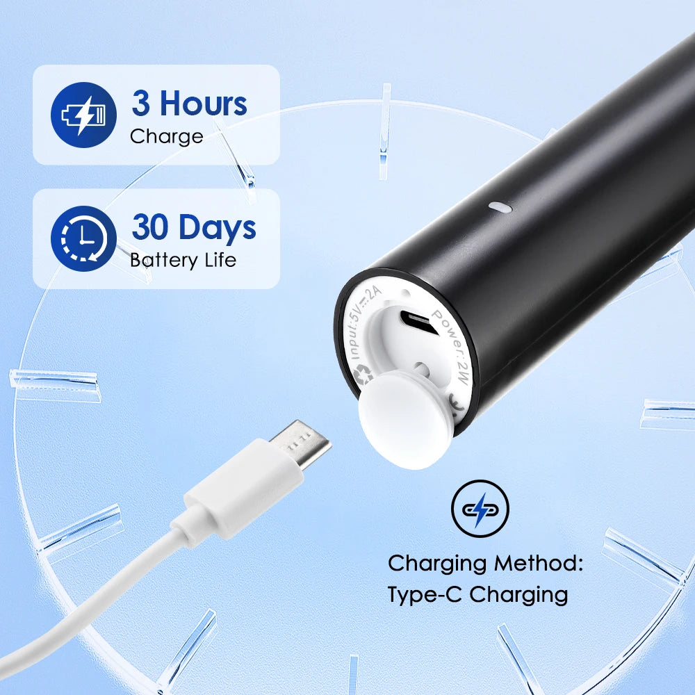 Revolutionize Your Oral Care Routine with the Waterproof Electric Rotating Toothbrush - 5 Modes and 8 Soft Brush Heads for Ultimate Cleaning
