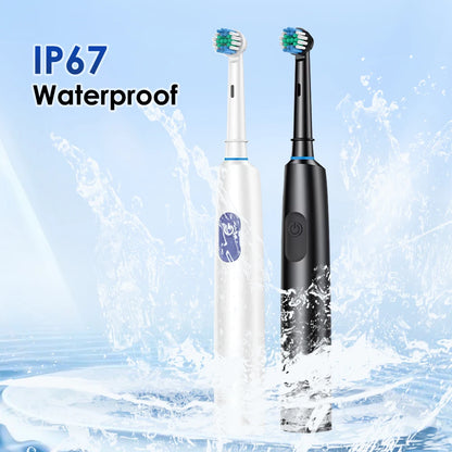 Revolutionize Your Oral Care Routine with the Waterproof Electric Rotating Toothbrush - 5 Modes and 8 Soft Brush Heads for Ultimate Cleaning