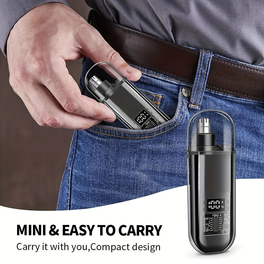 Elevate Your Grooming Routine with the Portable Electric Nose and Ear Hair Trimmer - Compact, Quick-Charging Design!