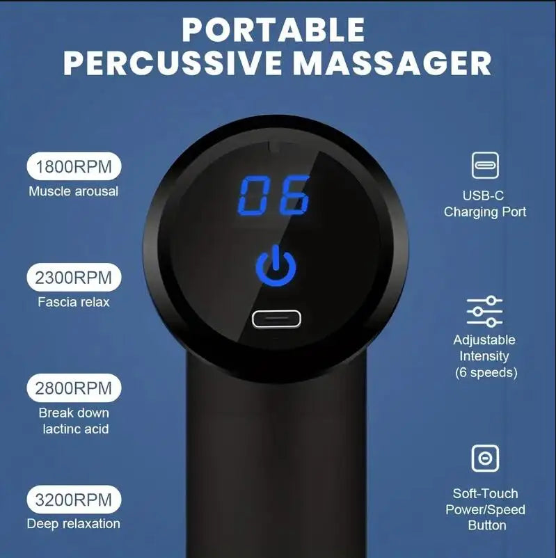 Mini Muscle Massage Gun: Portable Deep Tissue Percussion Massager for Full Body Relaxation