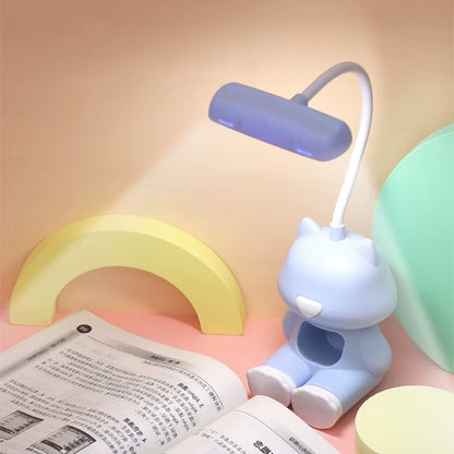 Illuminate Your Space with the Adorable Creative Cute Cat Flexible LED Desk Lamp - Perfect for Kids and Students!