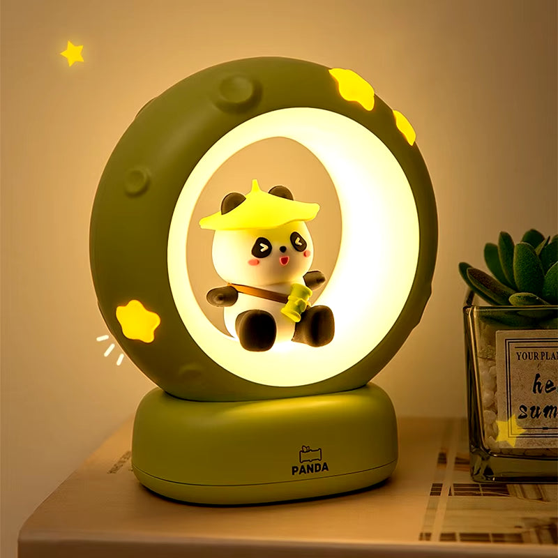 Cuddle Up with the LED Panda Astronaut Night Light - A Magical Bedside Companion for Children
