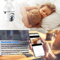 1Pc E27 WiFi Bulb Camera - 1080P FHD Security Surveillance with Pan Tilt, Two-Way Audio, Night Vision, and Motion Detection Control