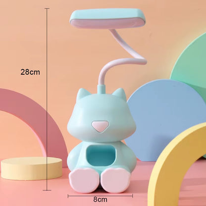 Illuminate Your Space with the Adorable Creative Cute Cat Flexible LED Desk Lamp - Perfect for Kids and Students!