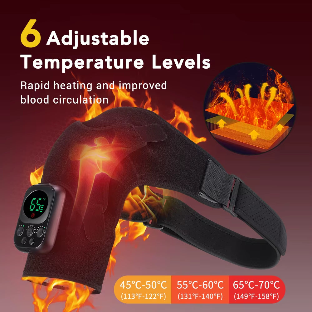 Advanced Electric Heating Shoulder and Knee Massager with App Control and Vibration Therapy for Joint Pain Relief