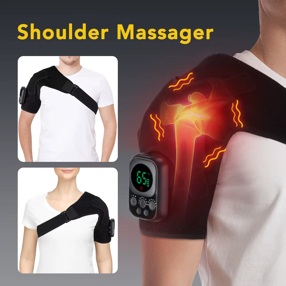 Advanced Electric Heating Shoulder and Knee Massager with App Control and Vibration Therapy for Joint Pain Relief