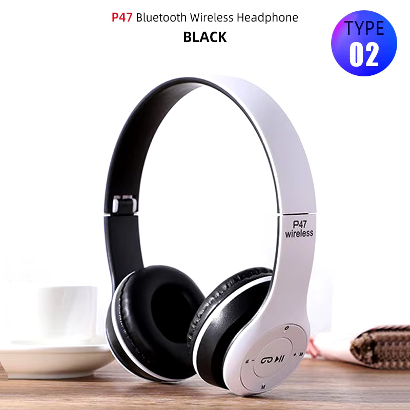 Foldable Hi-Fi Bluetooth Sport Headphones with Dynamic Bass and Built-in Microphone