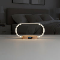 Stylish Touch Control Bedside Lamp with Wireless Charging and Digital Clock - Perfect for Your Nightstand!