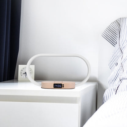 Stylish Touch Control Bedside Lamp with Wireless Charging and Digital Clock - Perfect for Your Nightstand!