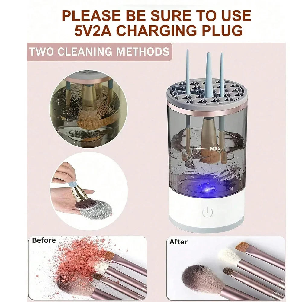 Revolutionize Your Makeup Routine with the Automatic Electric Brush Cleaner - Fast, Efficient & Gentle Drying!