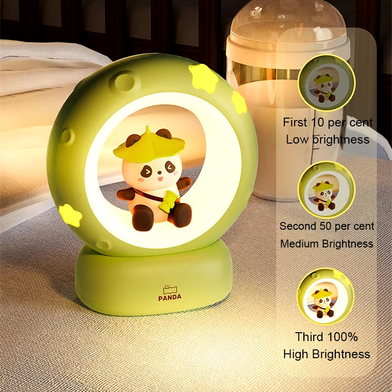 Cuddle Up with the LED Panda Astronaut Night Light - A Magical Bedside Companion for Children