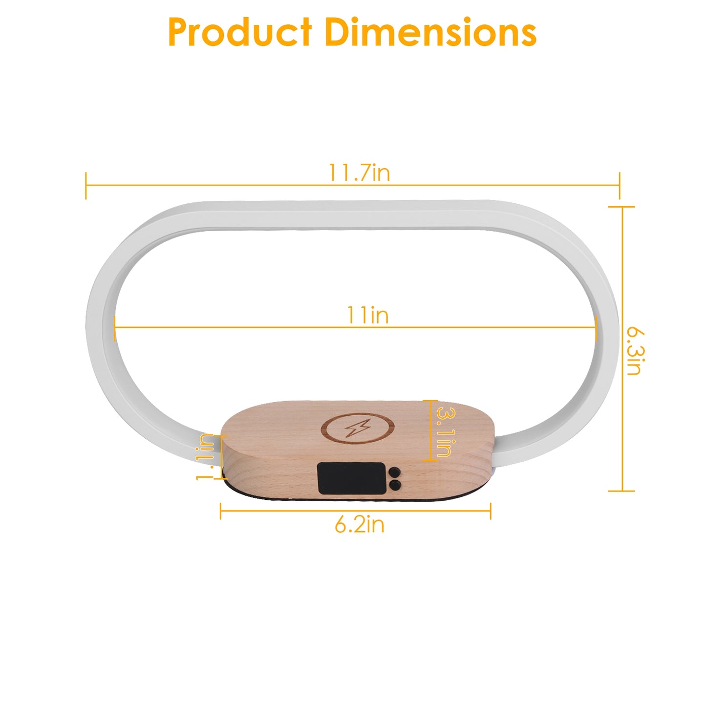 Stylish Touch Control Bedside Lamp with Wireless Charging and Digital Clock - Perfect for Your Nightstand!