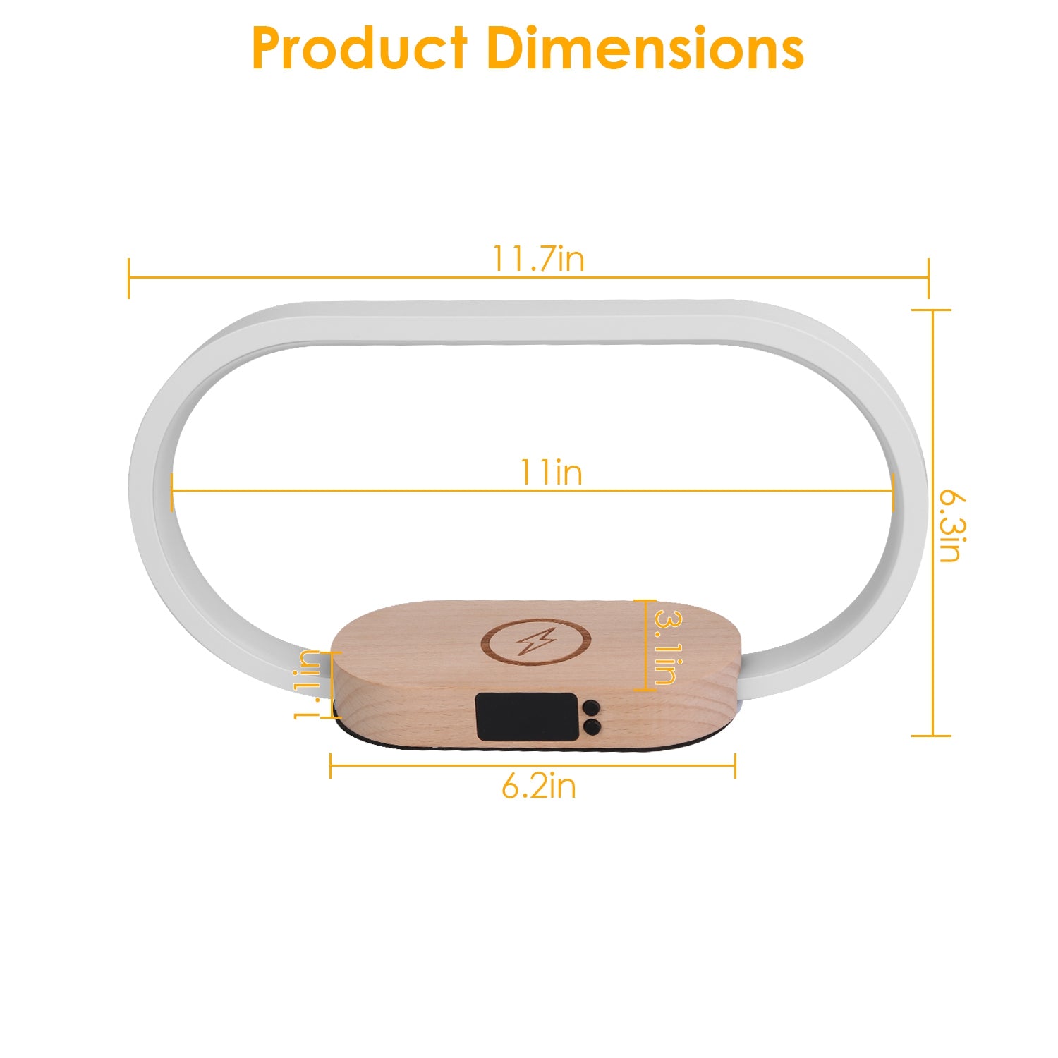 Stylish Touch Control Bedside Lamp with Wireless Charging and Digital Clock - Perfect for Your Nightstand!