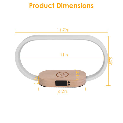 Stylish Touch Control Bedside Lamp with Wireless Charging and Digital Clock - Perfect for Your Nightstand!