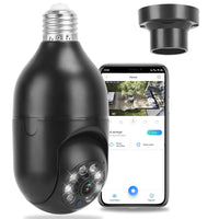 1Pc E27 WiFi Bulb Camera - 1080P FHD Security Surveillance with Pan Tilt, Two-Way Audio, Night Vision, and Motion Detection Control
