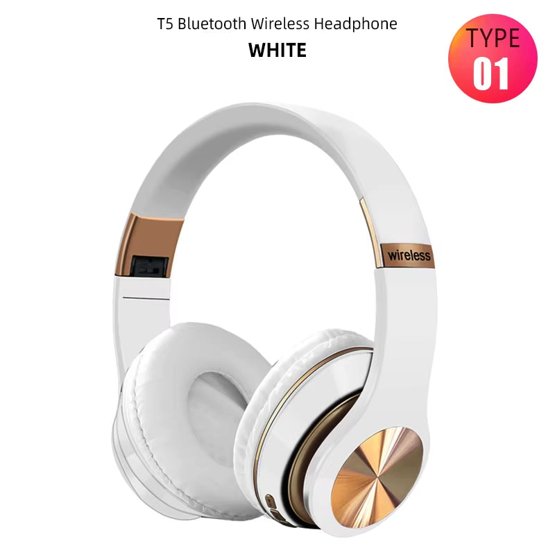 Foldable Hi-Fi Bluetooth Sport Headphones with Dynamic Bass and Built-in Microphone