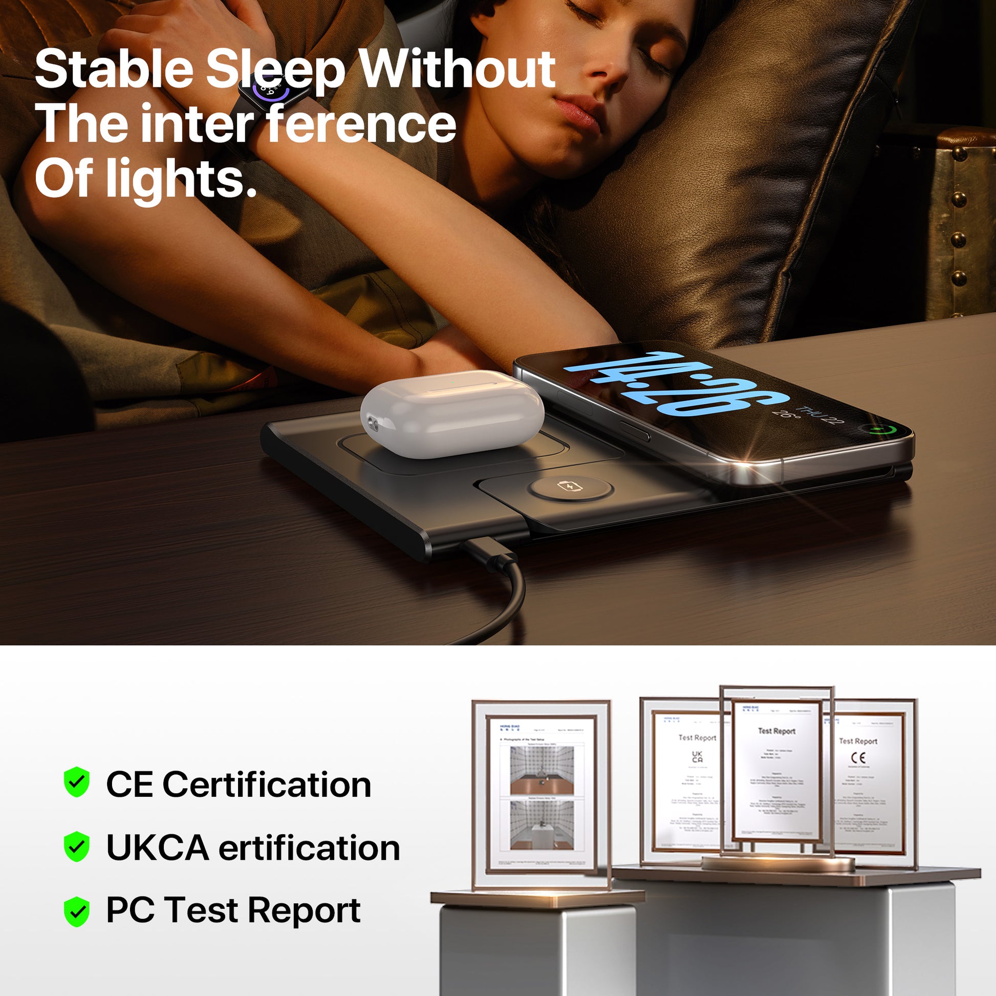 Revolutionary 3-in-1 Wireless Charging Station: Fast 15W Charging for All Your Devices