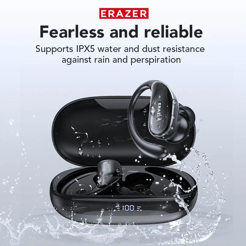 ERAZER XT80 Wireless Bluetooth Earphones - High-Quality Stereo Sound with Noise Reduction and Ergonomic Design for Sports