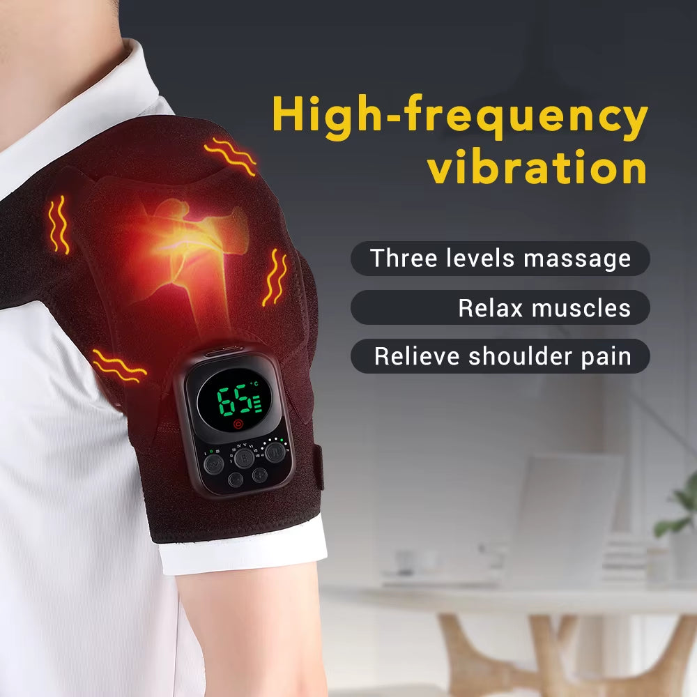 Advanced Electric Heating Shoulder and Knee Massager with App Control and Vibration Therapy for Joint Pain Relief